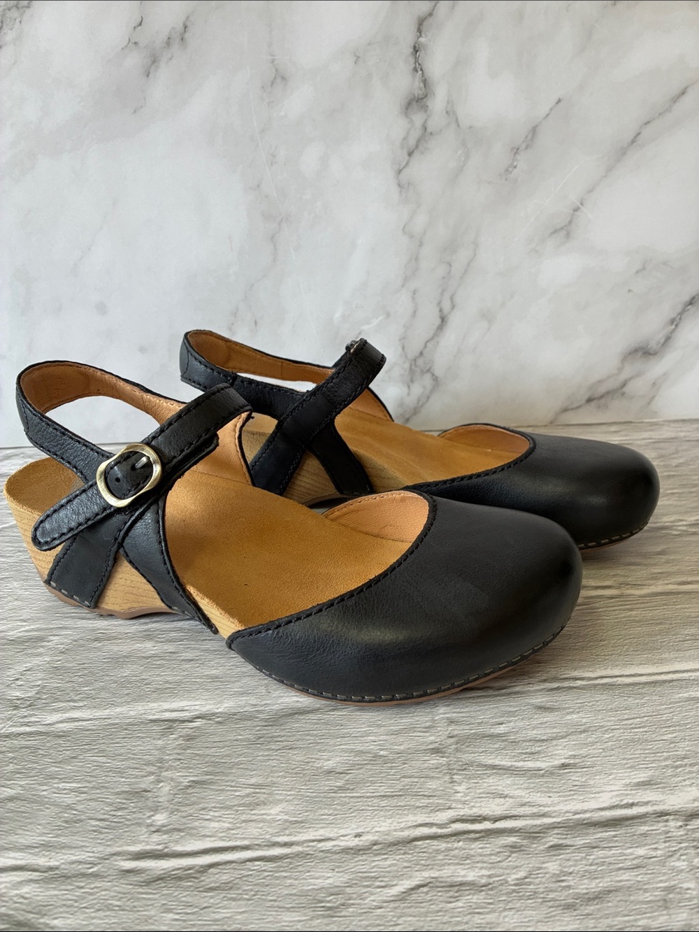 Dansko Tiffani Milled Burnished Closed Toe Sandal Slingback Heel Size 40